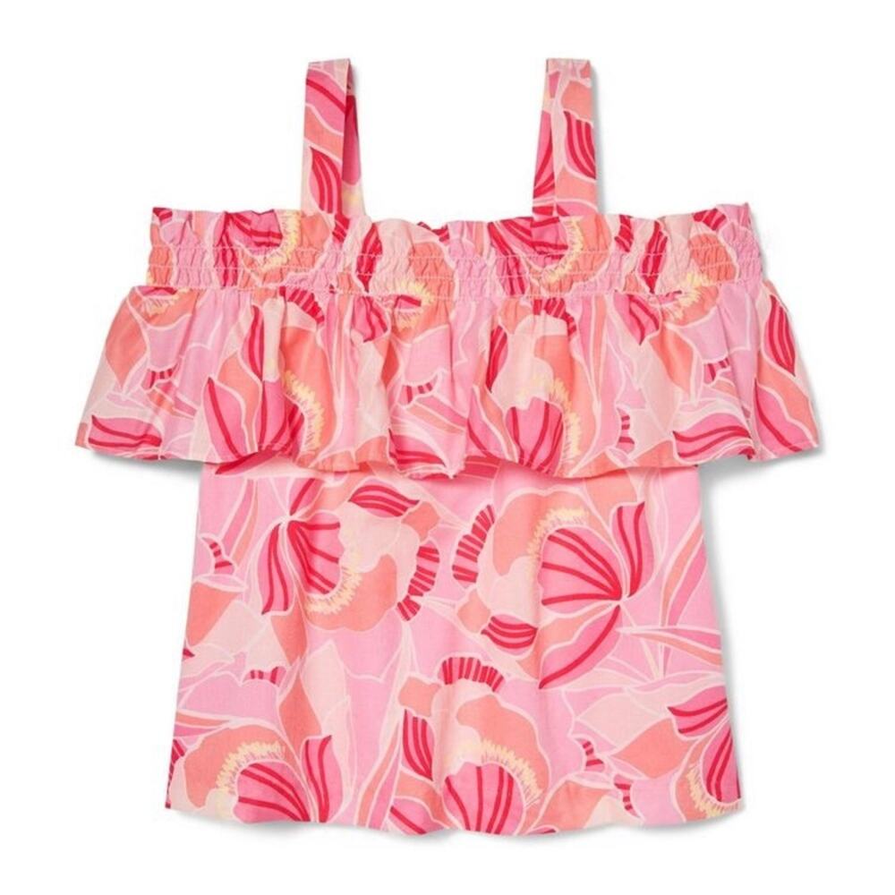 Janie and Jack Peony Print Cold Shoulder Top, 2T - NWT
